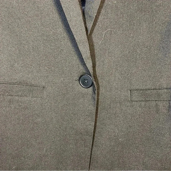 Lush Jacket Sz Small One Button Blazer Ruch Sleeves Black Stretch Stripe Collar - Picture 9 of 12